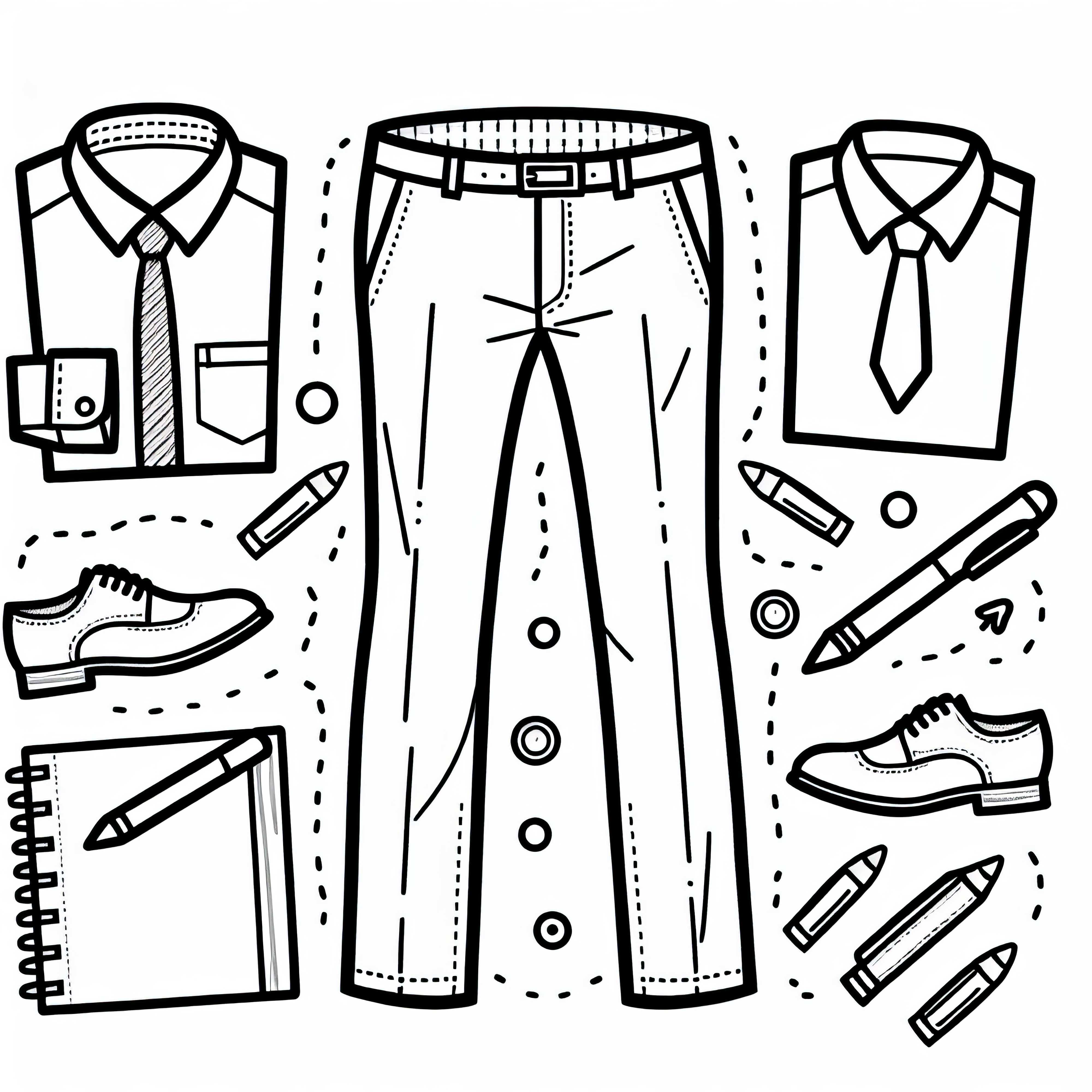 Coloriage de pantalon de costume - Vêtements Gratuit Image à colorier de pantalon de costume – Vêtements gratuits