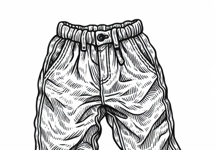 Free coloring page for clothing fabric trousers