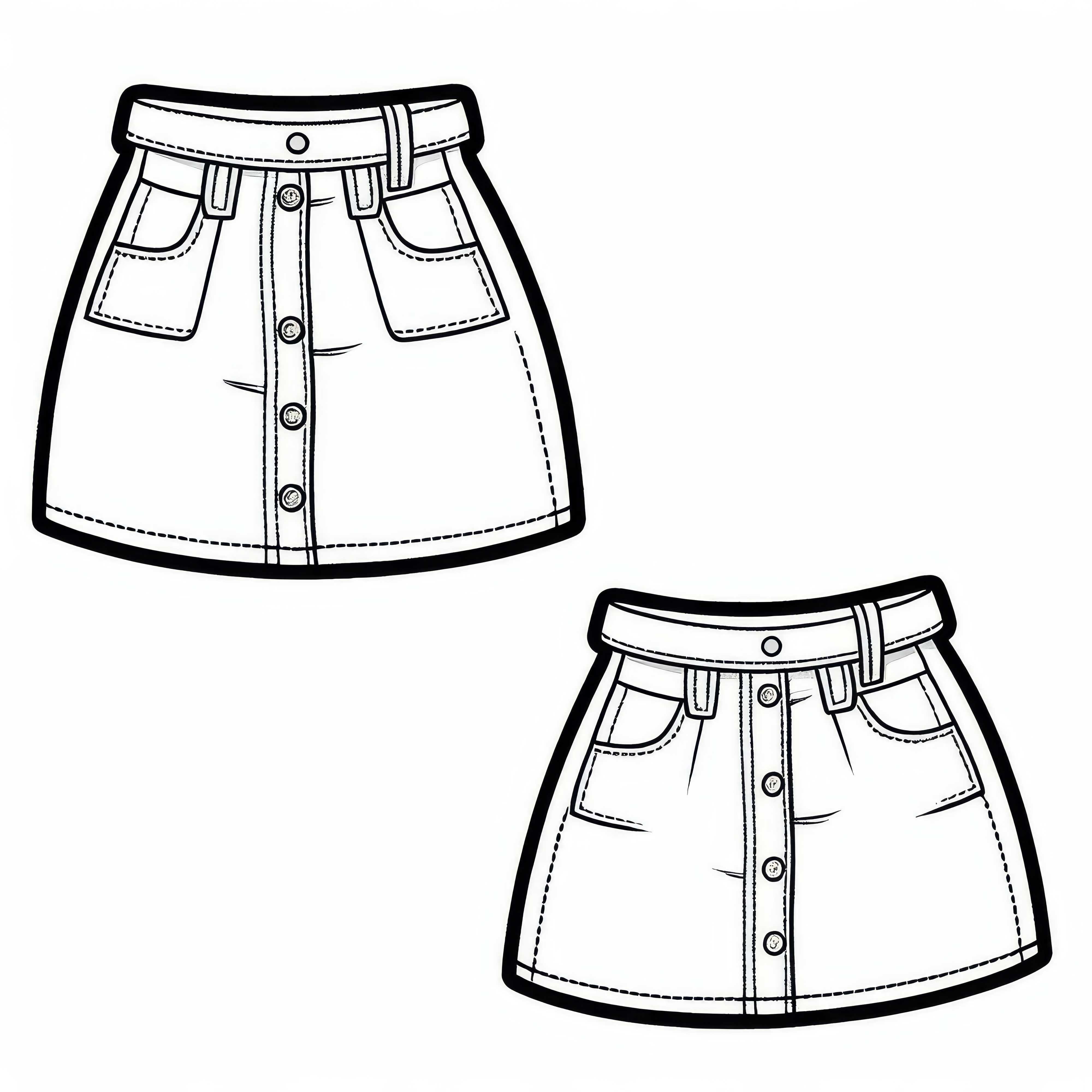 Dessin à colorier mini-jupe - Modèle de coloriage gratuit pour vêtements Coloriage mini-jupe – Modèle de coloriage gratuit pour les vêtements