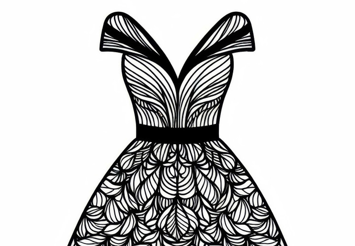Kolorowanka sukienki koktajlowej do darmowego pobrania