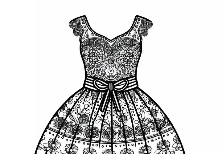 Dress Coloring Page Clothing Free