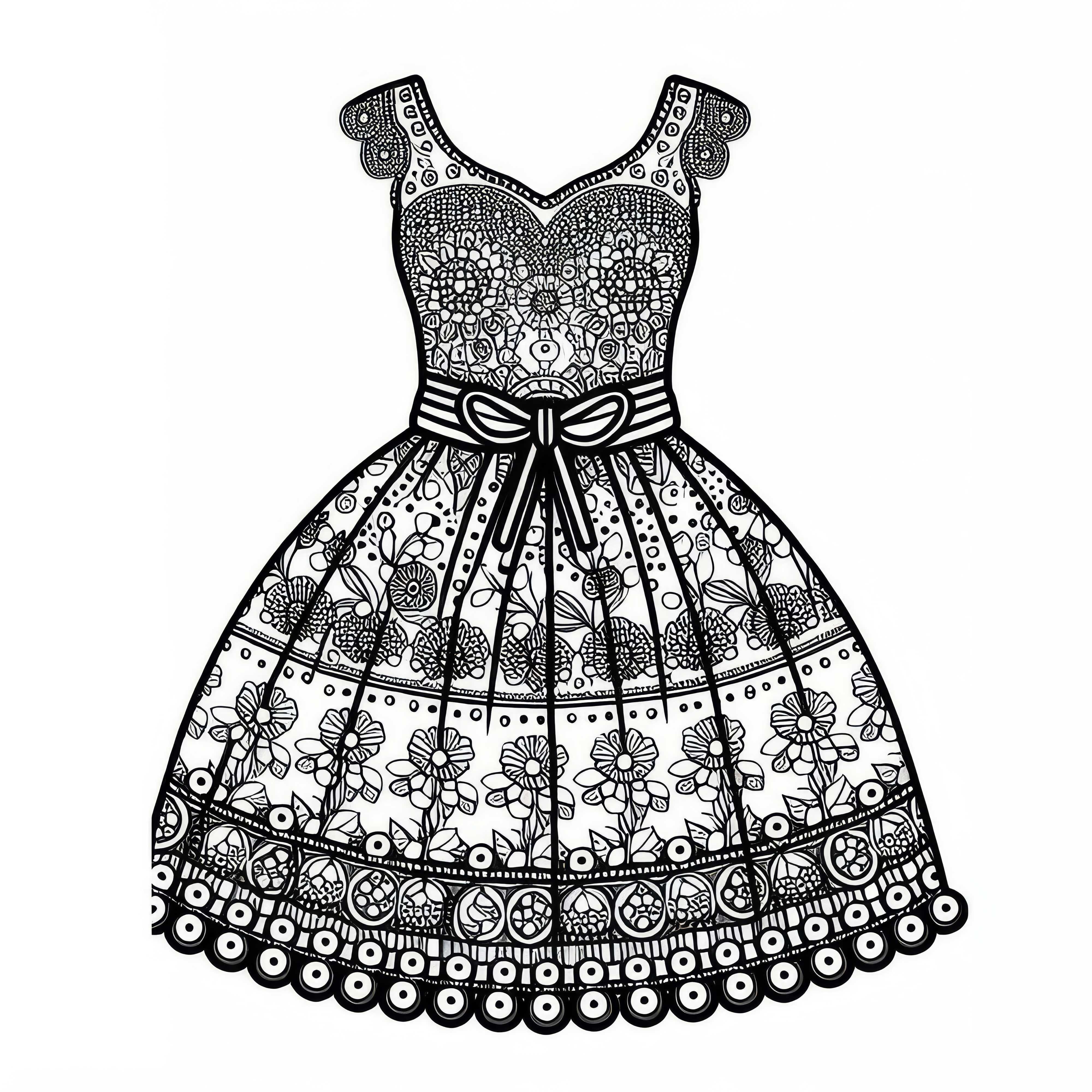 Rysunek do pokolorowania sukienki - odzież za darmo Rysunek do pokolorowania sukienki ubrania za darmo