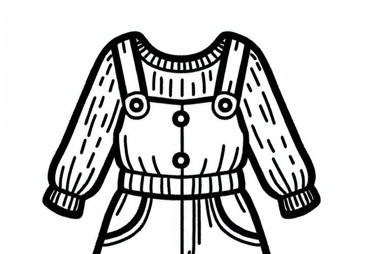 Free downloadable coloring page for a playsuit