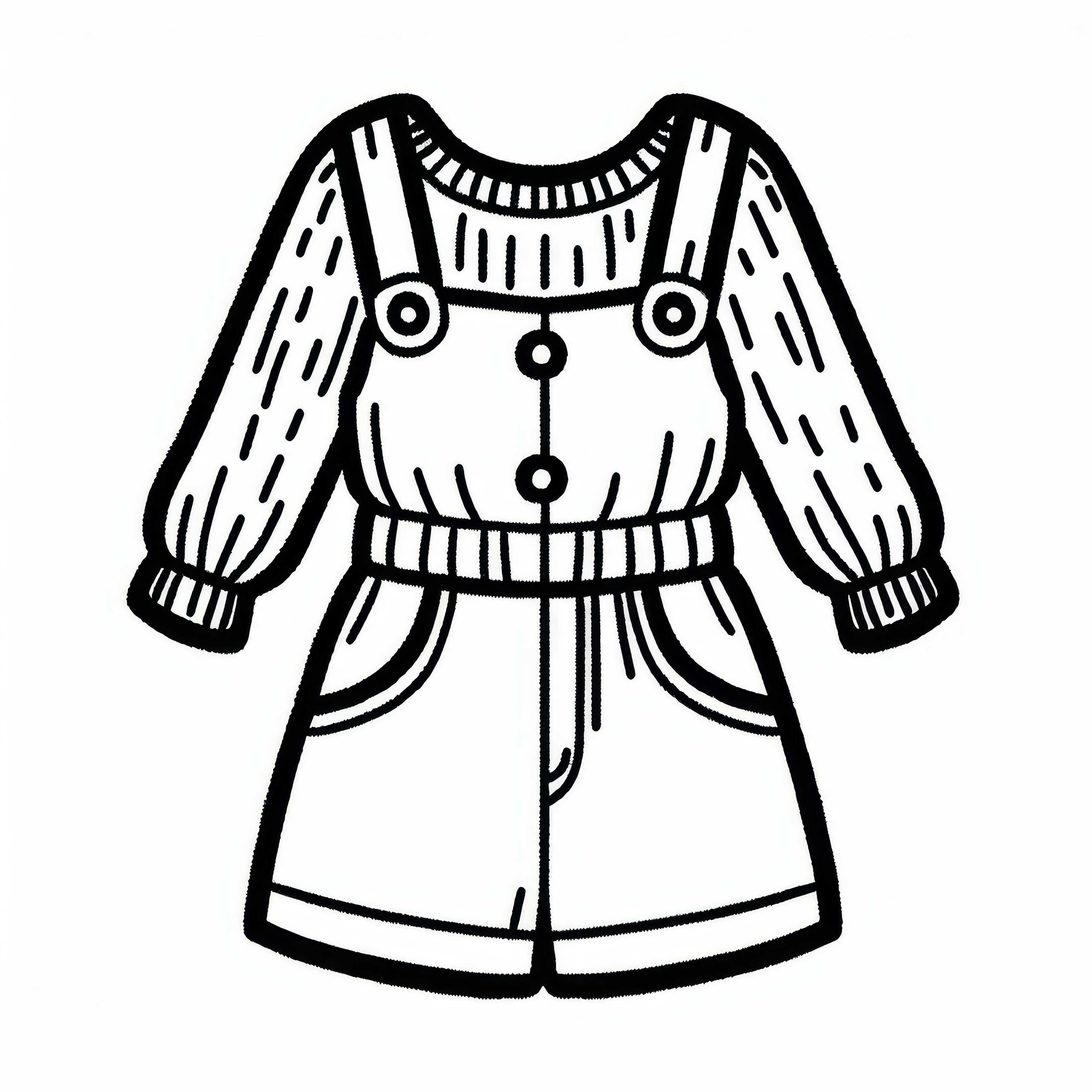 Bezpłatne pobranie szablonu kolorowanki dla kombinezonów Darmowy szablon kolorowanki dla odzieży w stylu playsuit do pobrania