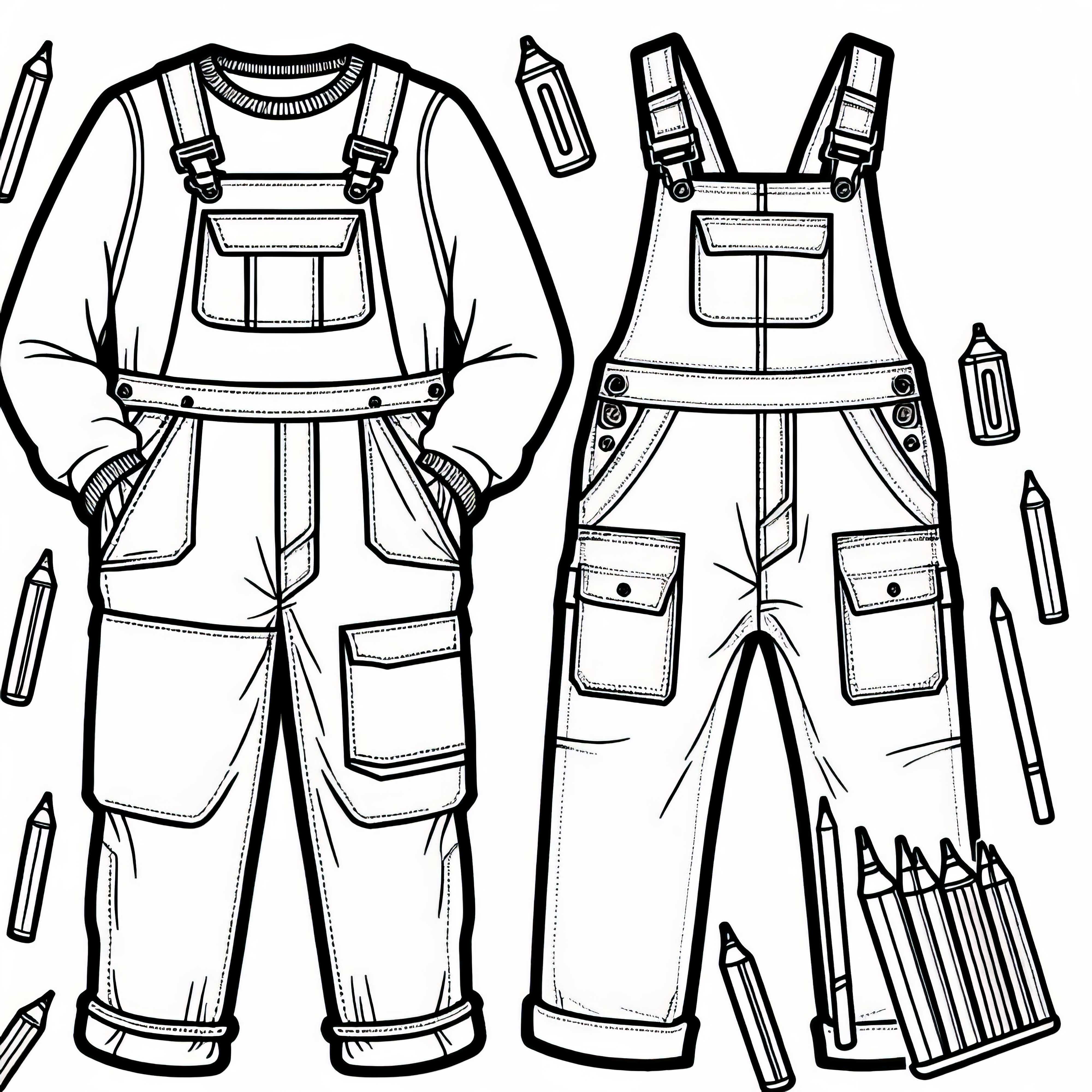 Kolorowanka z odzieżą w kombinezonie - Darmowe pobranie Kolorowanka z ubraniami w kombinezonie - Darmowe pobranie