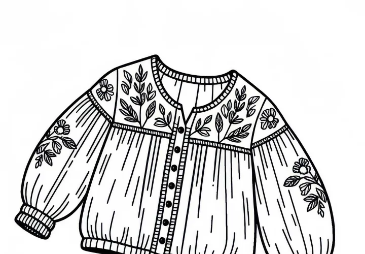 Leisure dress coloring page for clothing – Free