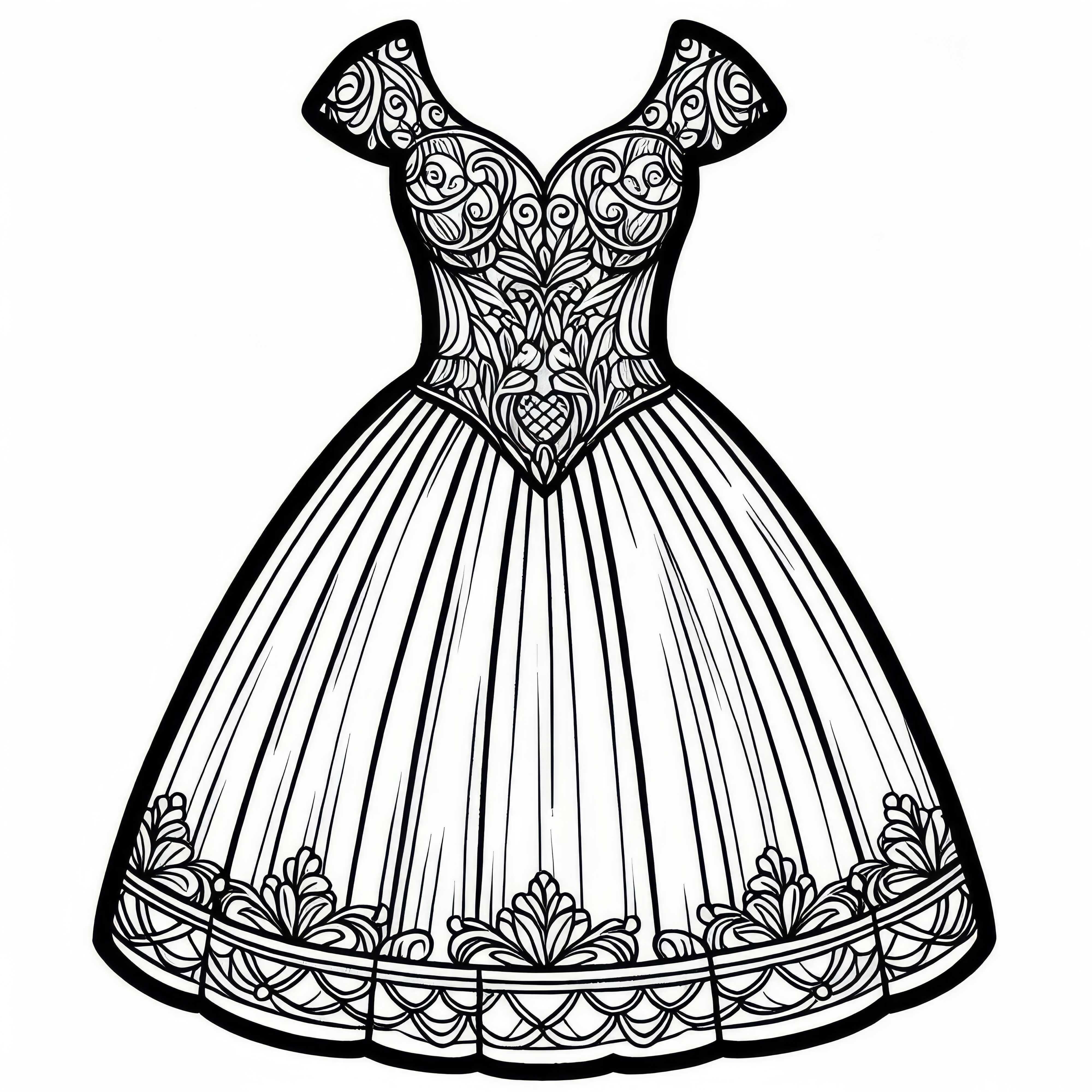 Kolorowanka z suknią ślubną Bezpłatne malowanie ubrań Darmowa kolorowanka sukni ślubnej do kolorowania odzieży