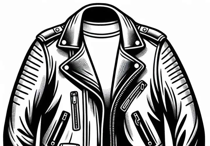 Leather jacket coloring page for clothing Free