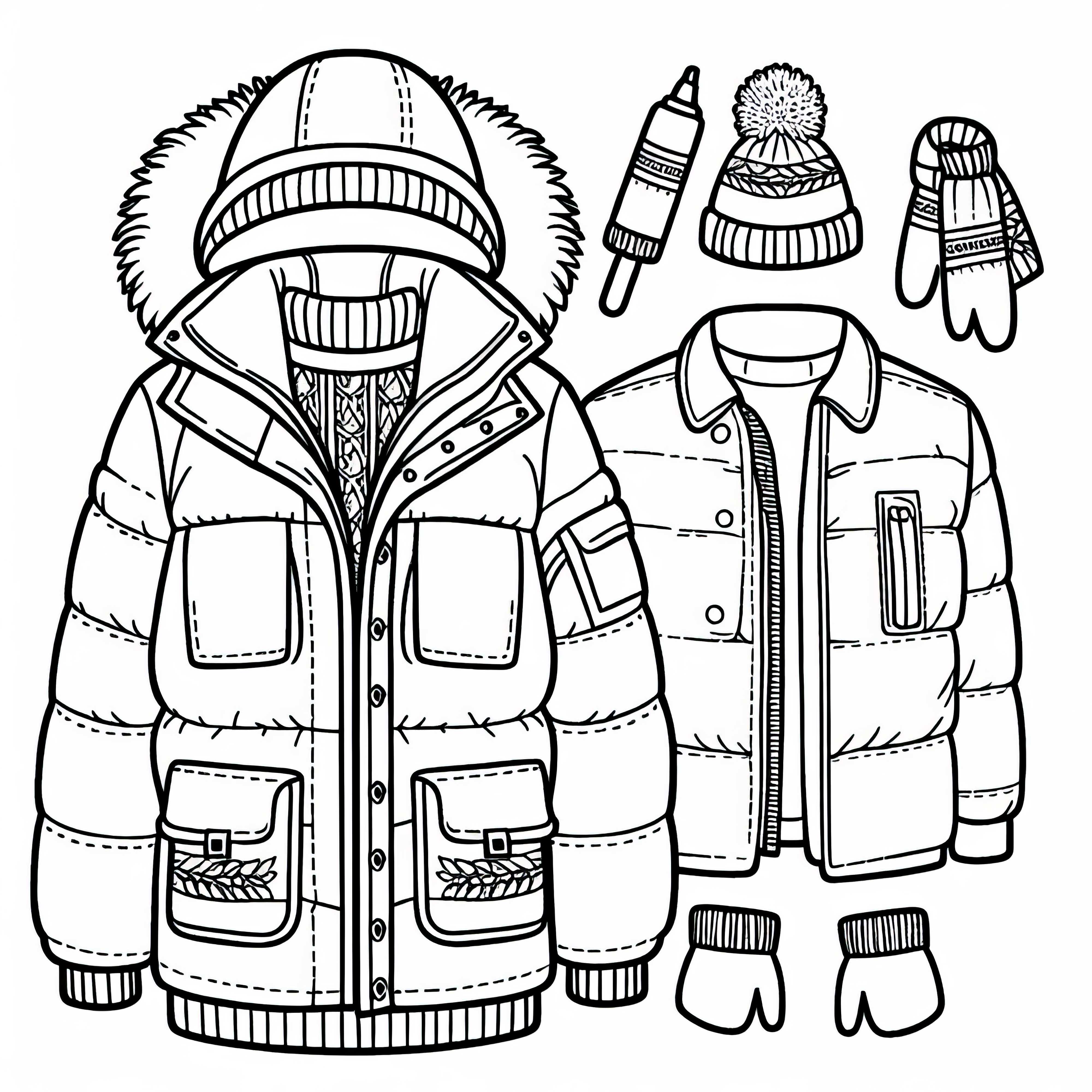Gambar mewarnai jaket musim dingin untuk gambar pewarnaan gratis