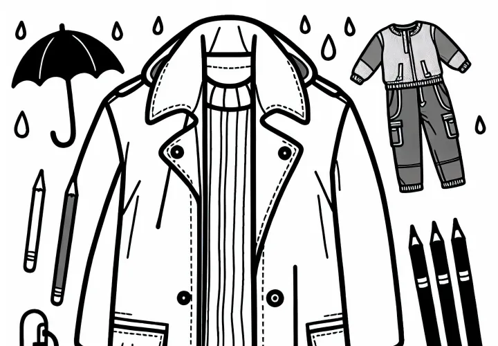 Rain Jacket Coloring Page – Free Clothing to Color