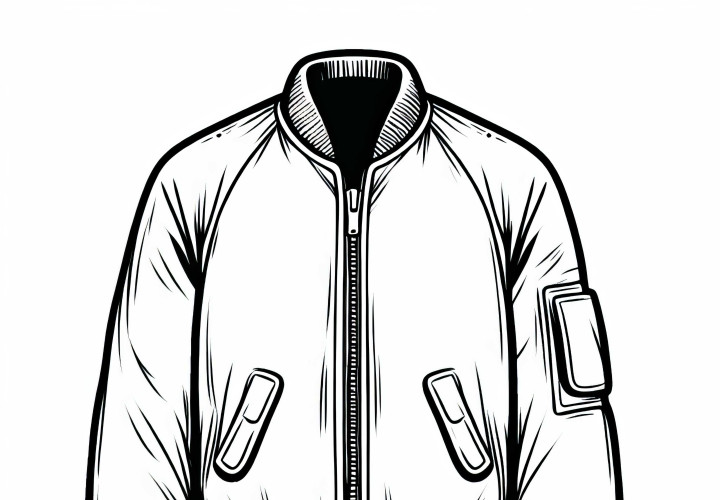 Image à colorier de bomber pour vêtements à télécharger gratuitement