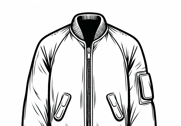 Bomber jacket coloring page for clothing download for free