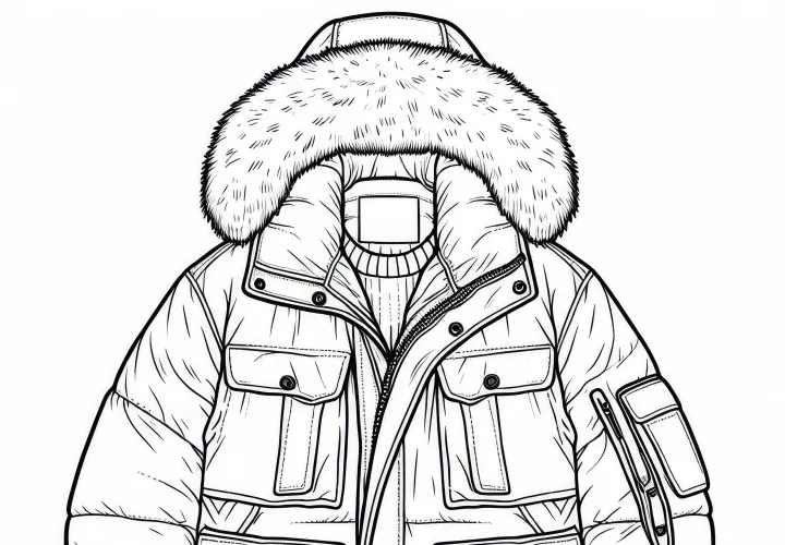 Coloring page parka – Free clothing to color