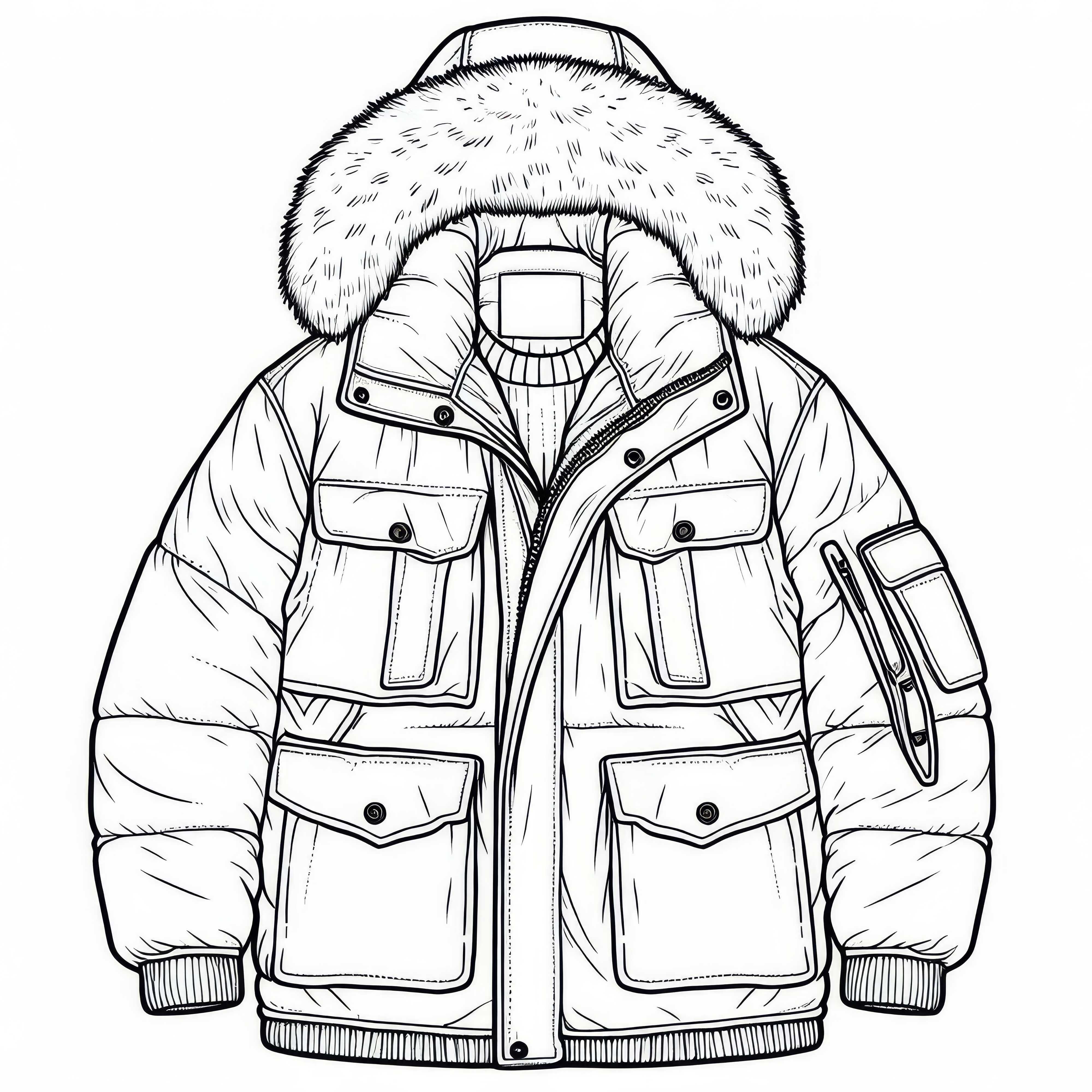 Dessin à colorier Parka – Vêtements gratuits à colorier