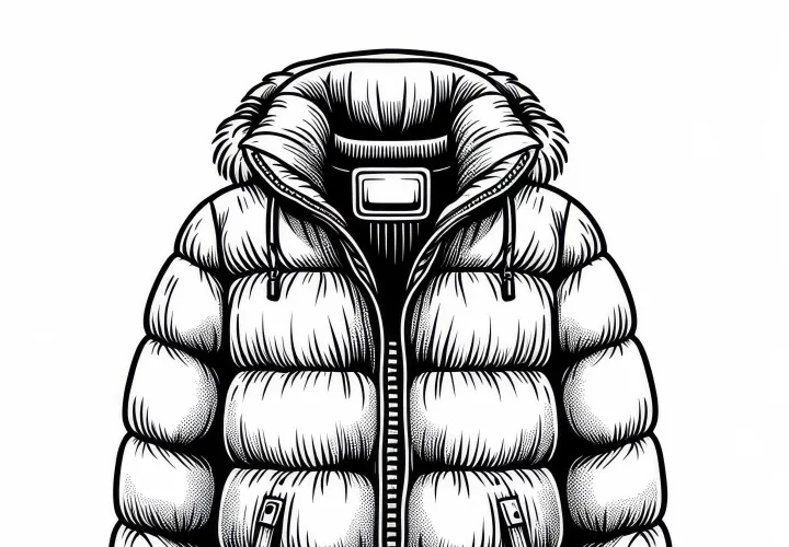 Down jacket coloring page - Free coloring page for your creativity