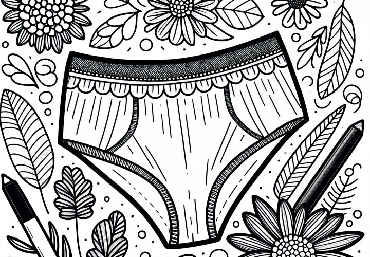 Dessin à colorier pour culottes : Vêtements gratuits à télécharger