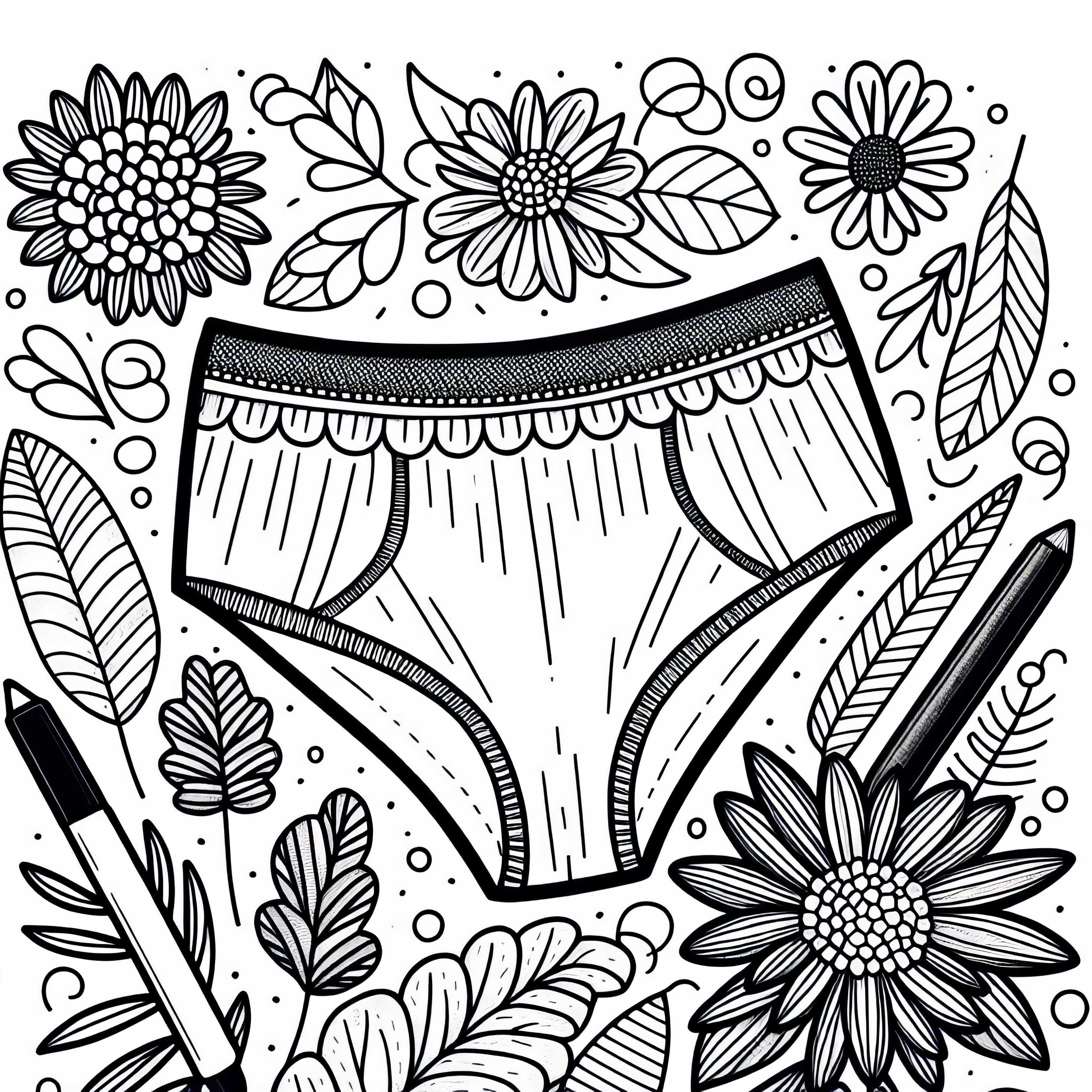 Dessin à colorier pour slips : Vêtements gratuits à télécharger Image à colorier pour culottes : Vêtements gratuits à télécharger