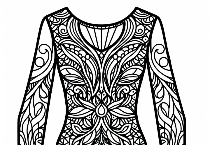 Modèle de coloriage de bodysuit à usage gratuit