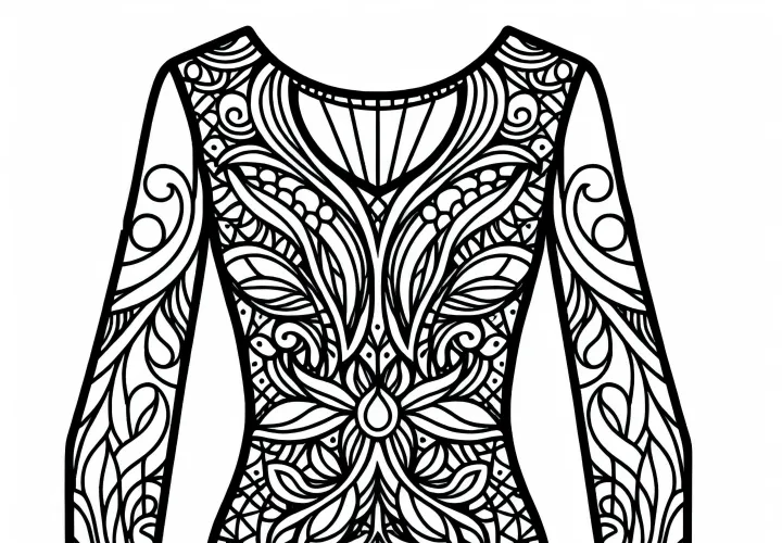 Bodysuit coloring template for free use