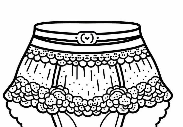 Underskirt coloring template for clothing – Download for free