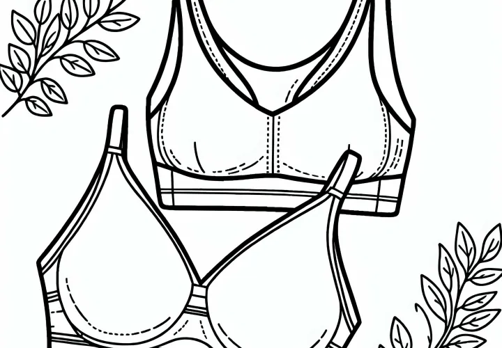 Sports bra coloring template for clothing – Download for free