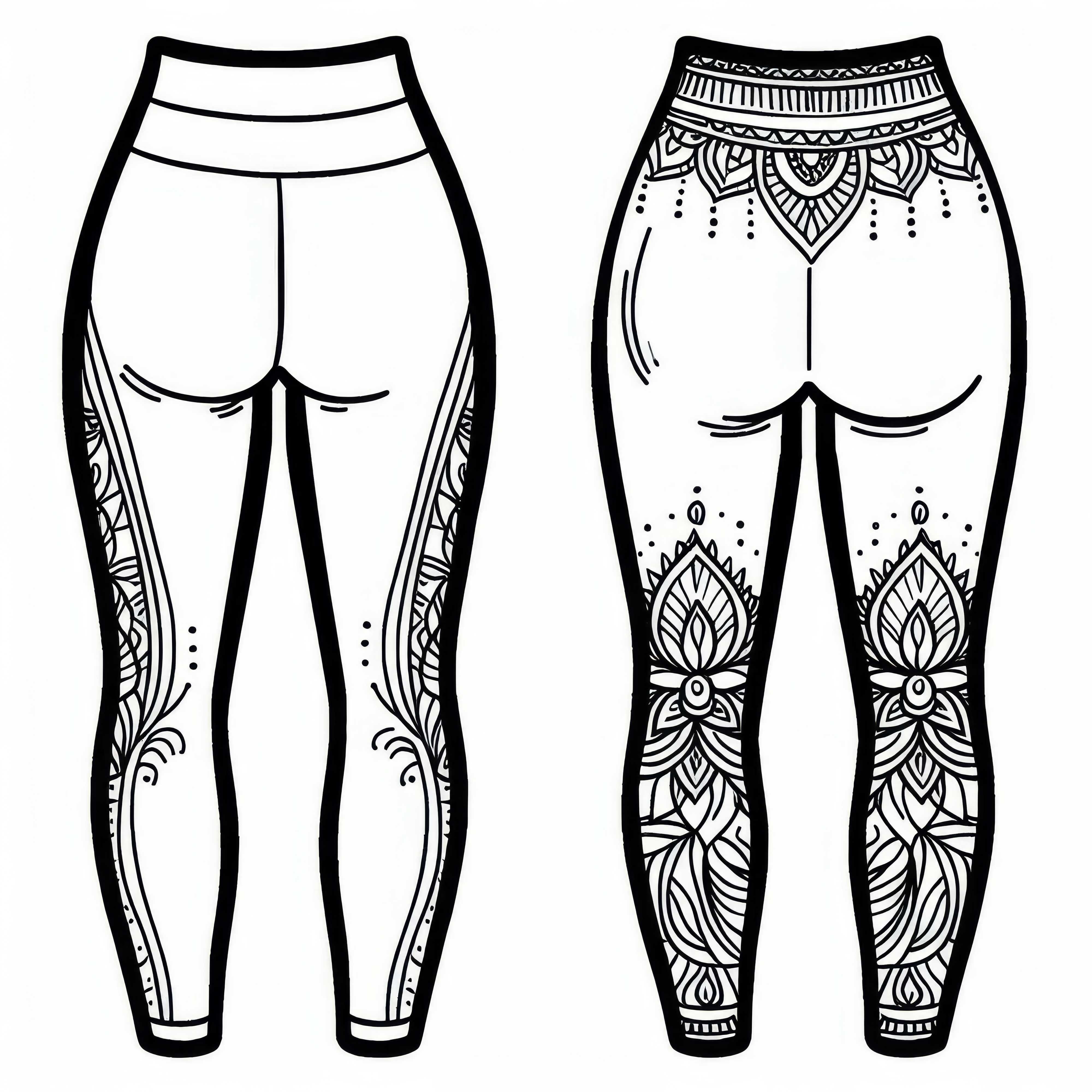 Modèle de coloriage de pantalons de yoga gratuit Modèle de coloriage de pantalons de yoga gratuit