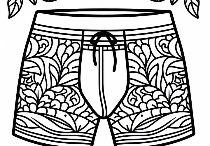 Swimwear coloring page for clothing Free download and color