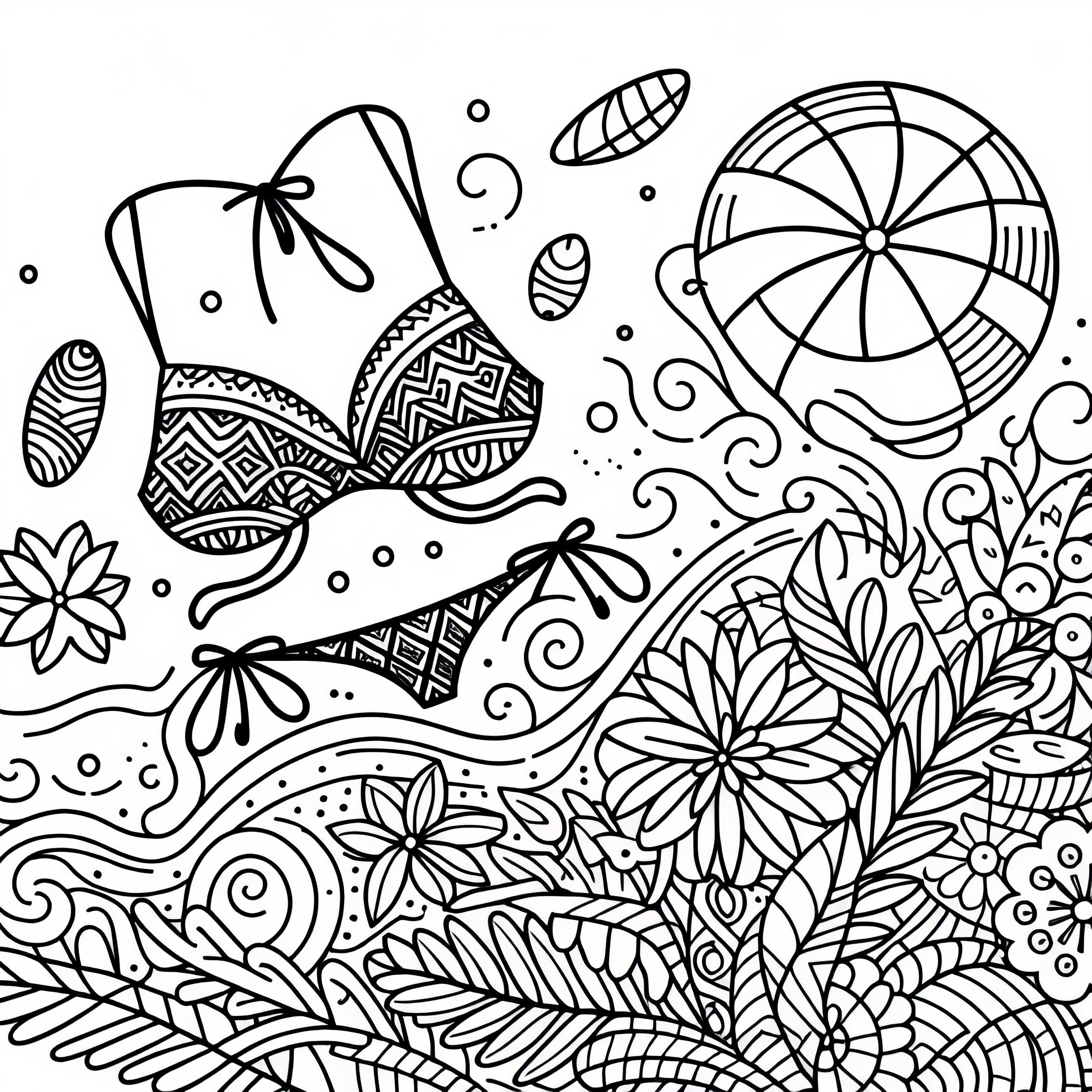 Modèle de bikini à télécharger et à colorier gratuitement Modèle de coloriage de bikini à télécharger et à colorier gratuitement