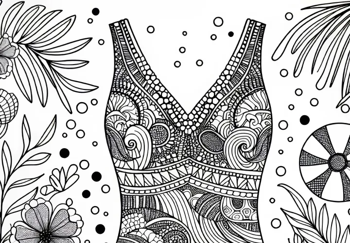Swimsuit Coloring Page Free Clothing