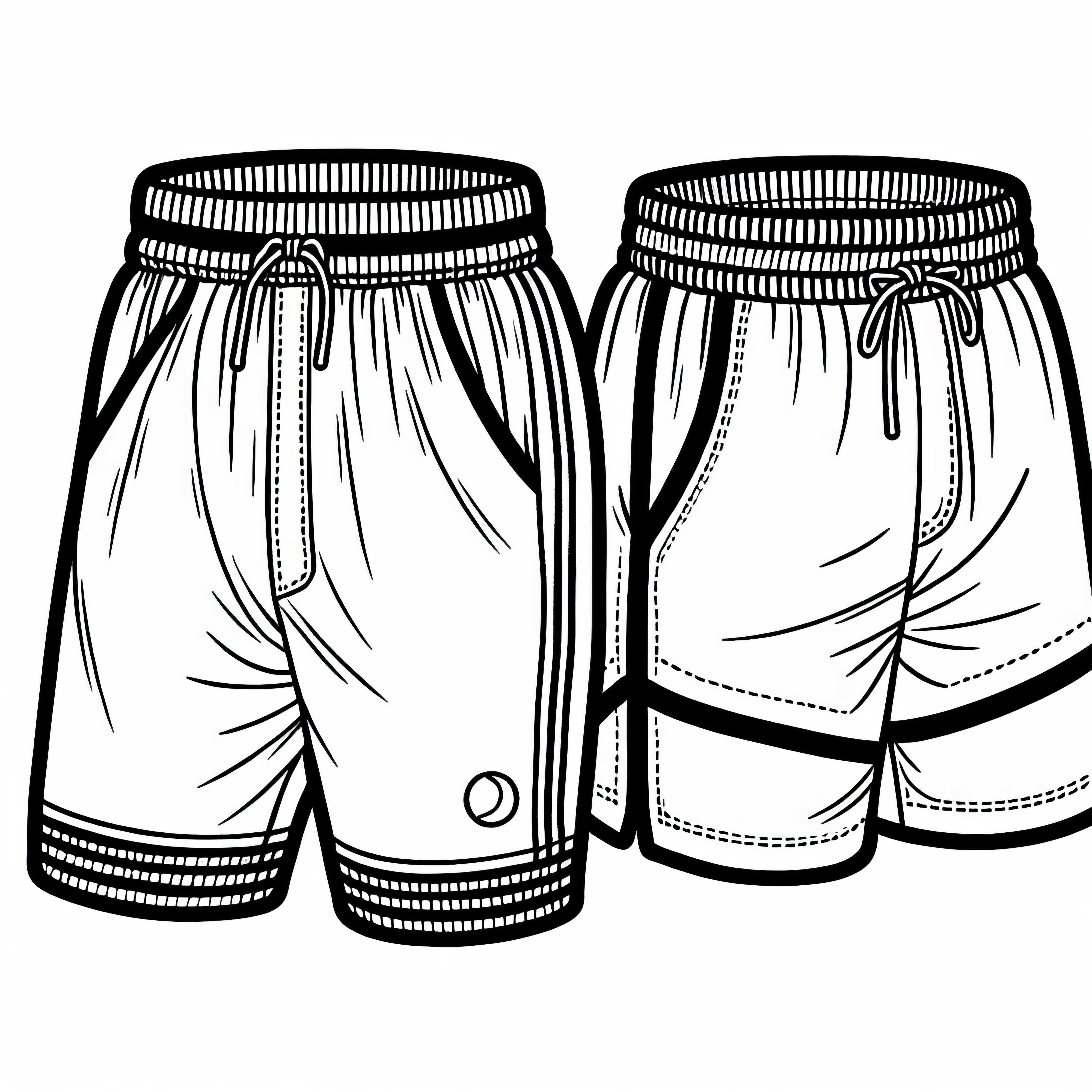 Modèle de coloriage pour shorts de tennis à télécharger gratuitement Modèle de dessin de short de tennis pour vêtements à télécharger gratuitement