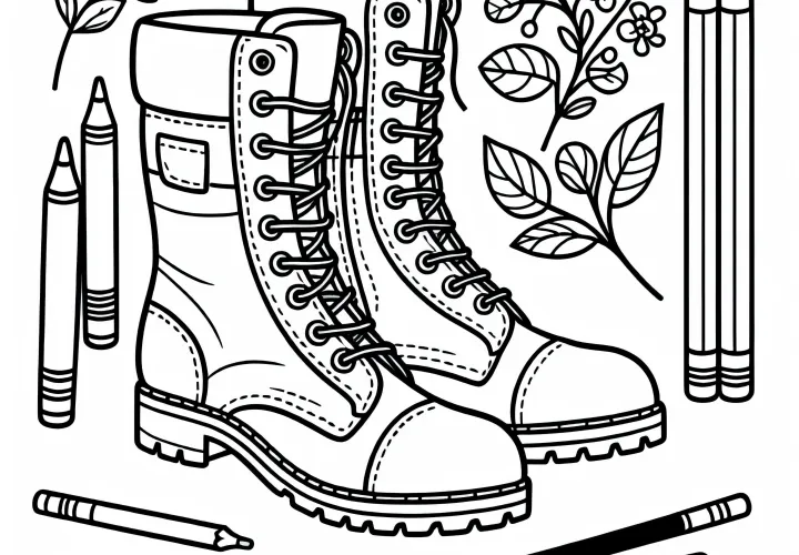 Coloring page of boots - Free clothing to color