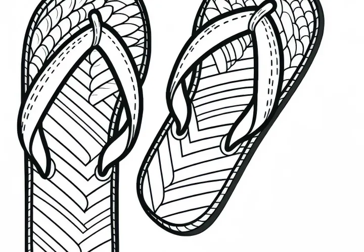 Flip-Flops coloring template for clothing – Free coloring page