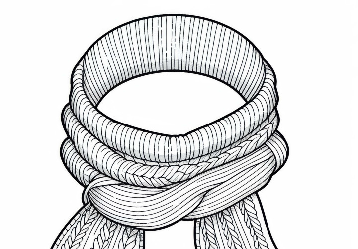 Desen de colorat cu fular pentru îmbrăcăminte gratuit