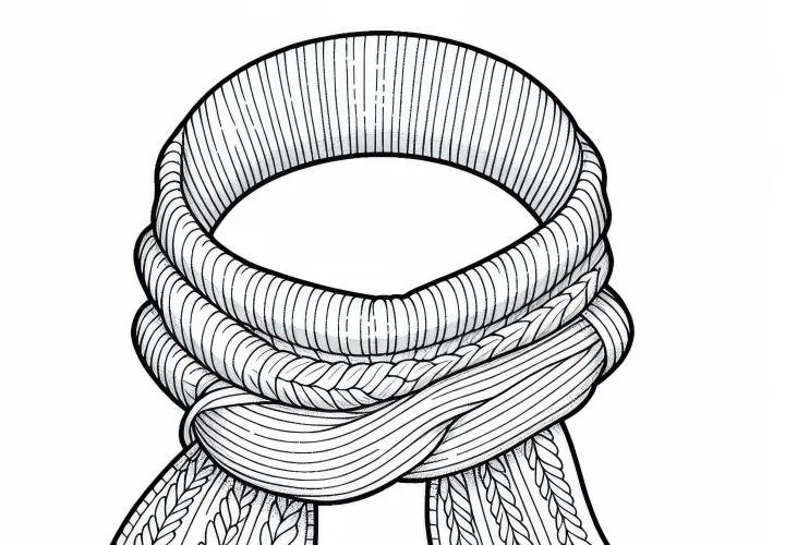Free coloring page for a neck scarf