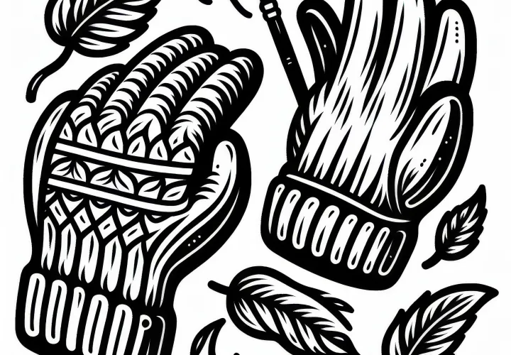 Free coloring template for gloves clothing