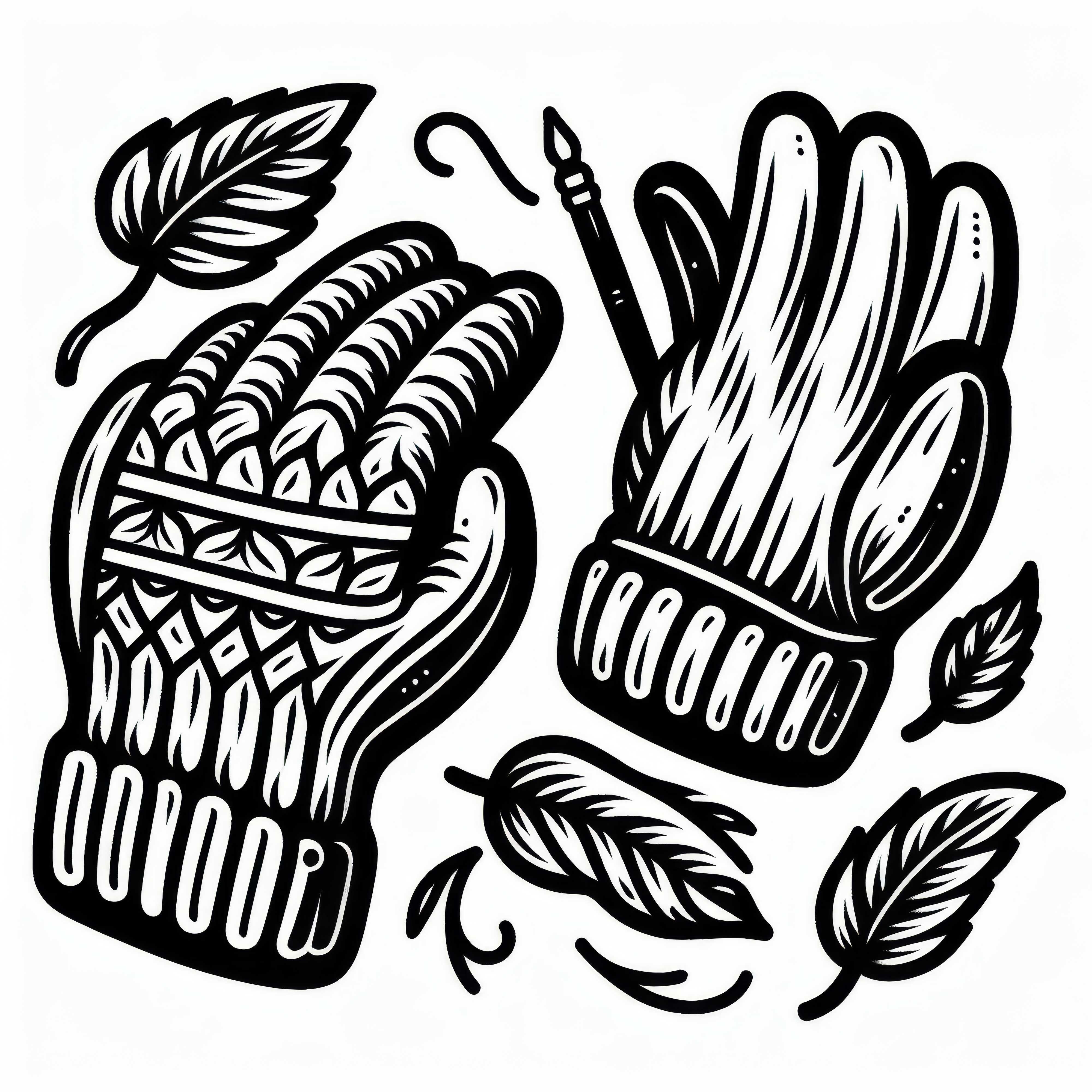 Handschuhe Malvorlage für Kleidung Kostenlos