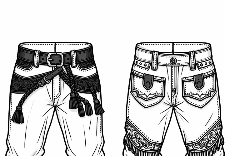 Coloriage de Lederhose - Vêtements gratuits à télécharger