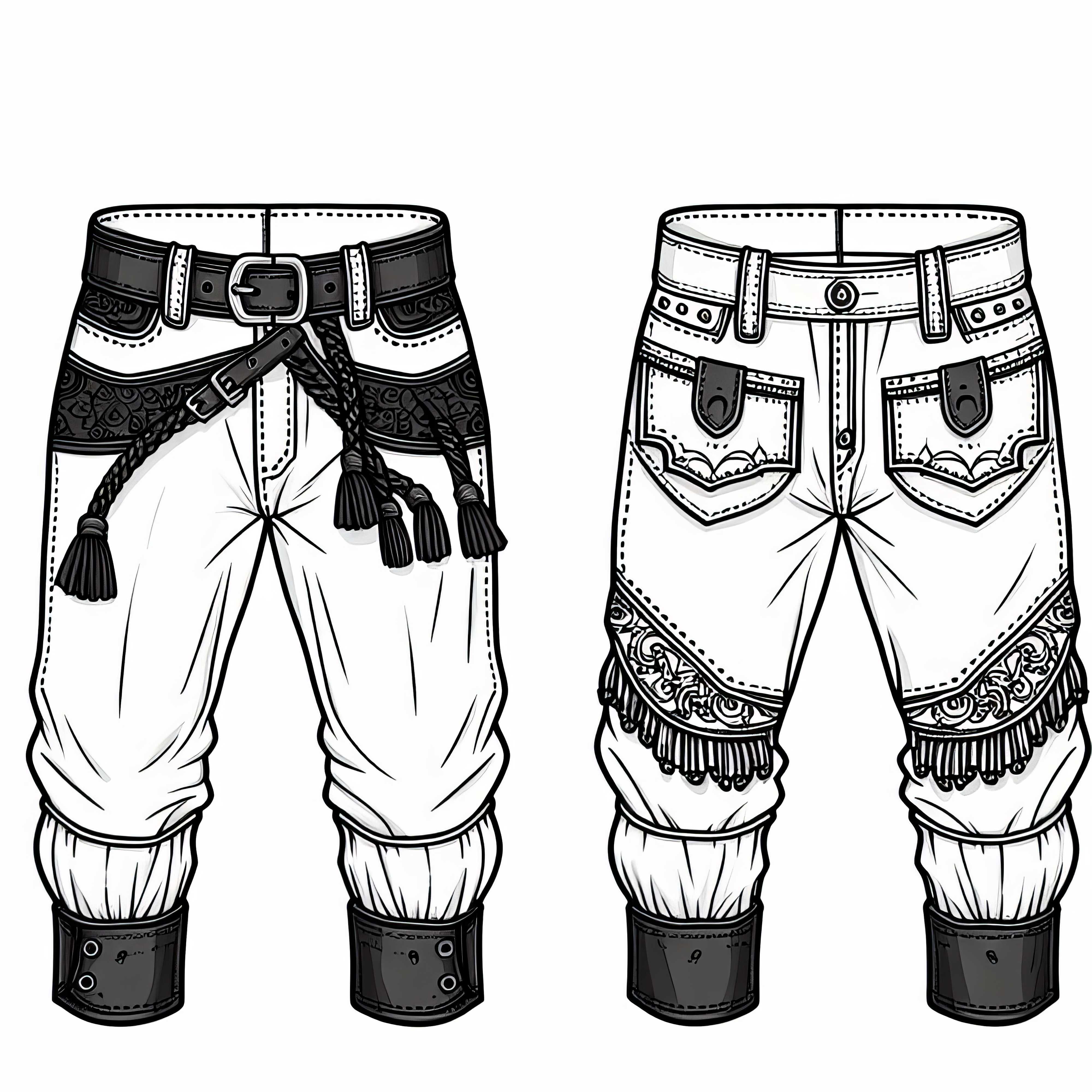 Dessin à colorier de Lederhose - Vêtements gratuits à télécharger Dessin à colorier de lederhose – Vêtements gratuits à télécharger