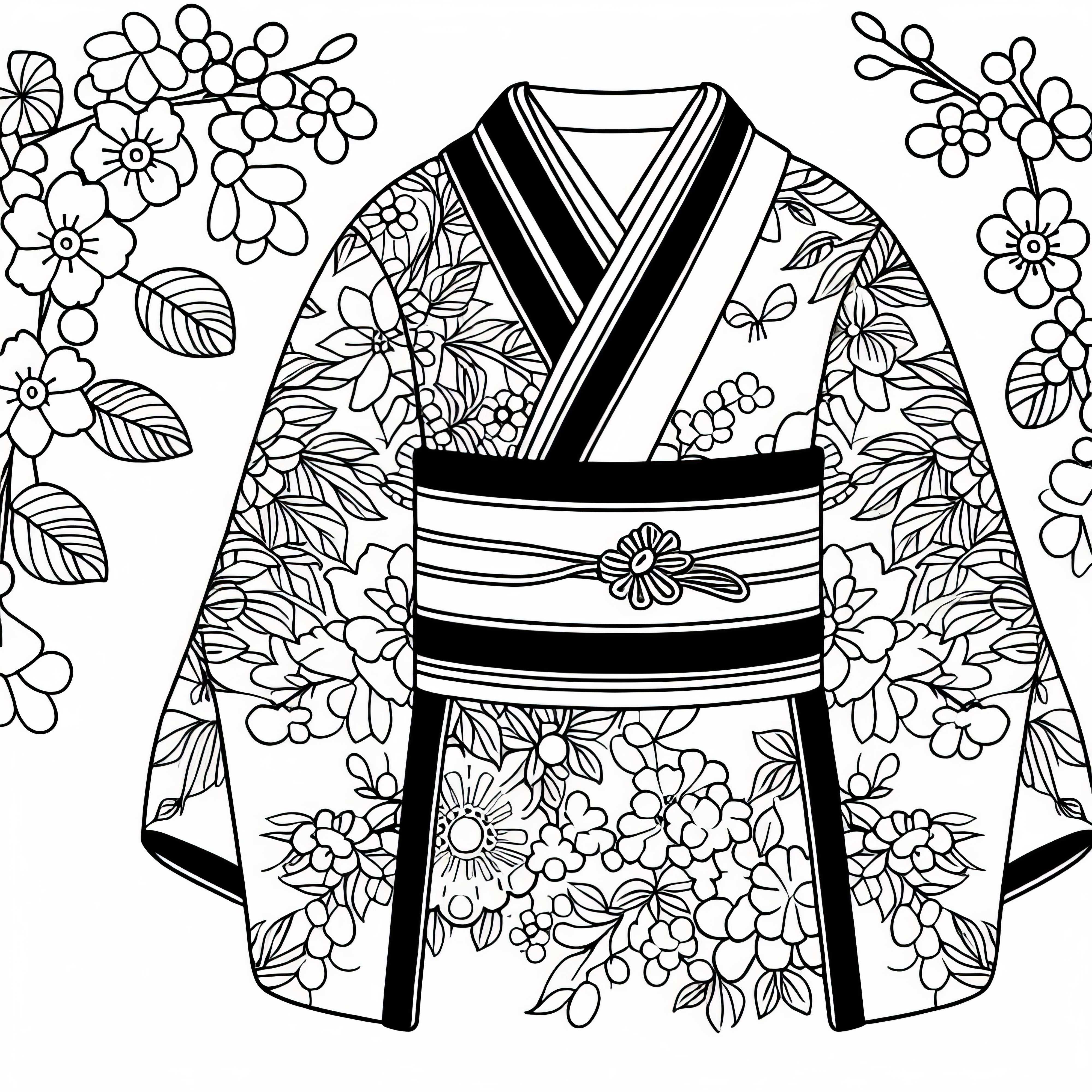 Modèle de coloriage de kimono gratuit pour vêtements