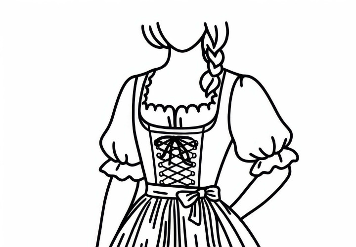 Image de coloriage de Dirndl pour vêtements gratuit à télécharger