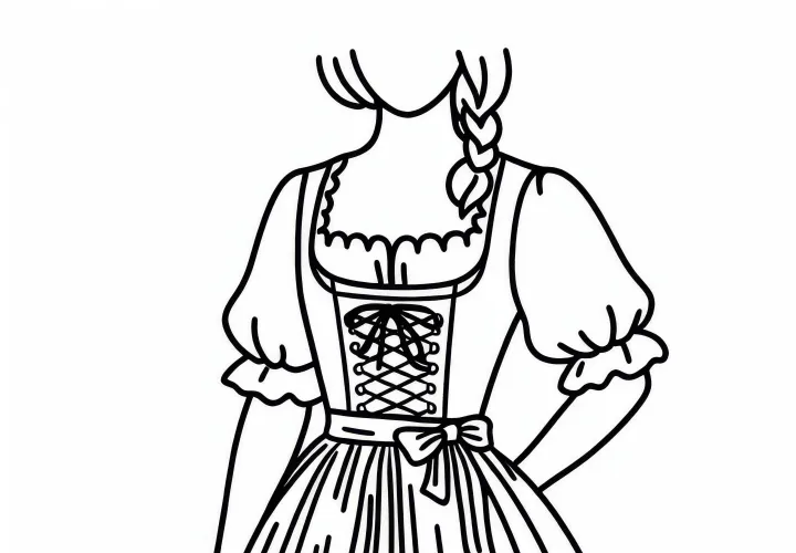 Dirndl coloring page for clothing free to download