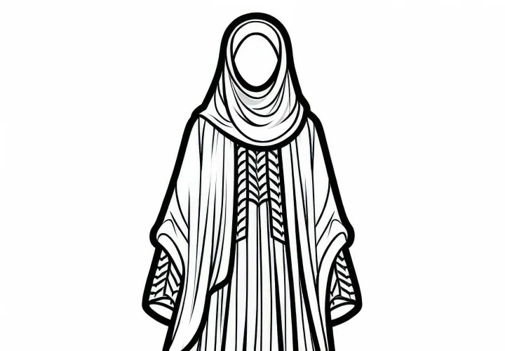 Abaya Coloring Page - Free Clothing to Color