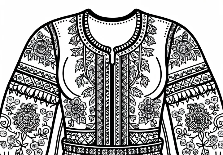 Traditional Shirt Coloring Page – Free Clothing to Color