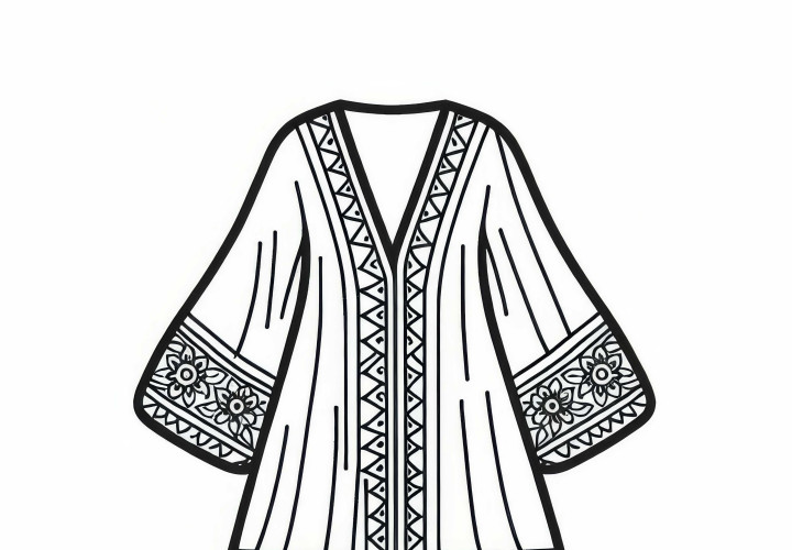 Image à colorier de kaftan pour vêtements à télécharger gratuitement