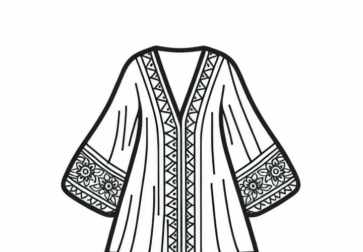 Kaftan coloring page for clothing available for free download