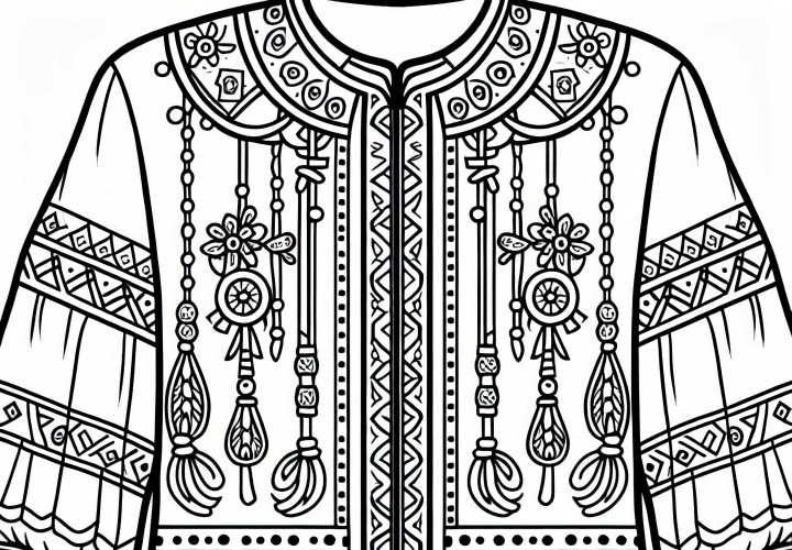Modèle de coloriage d'une tunique à colorier