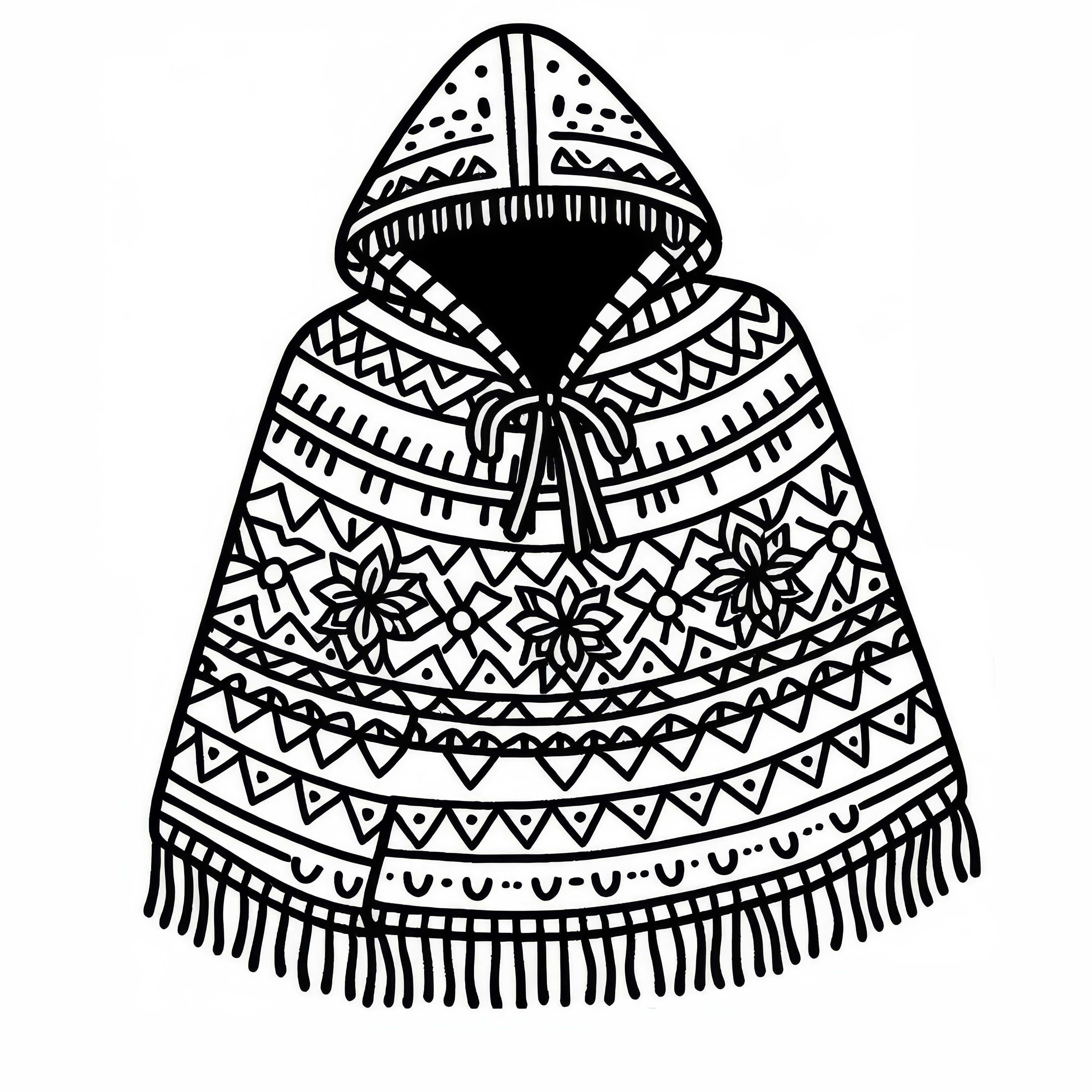 Modèle de coloriage de poncho pour vêtements gratuit