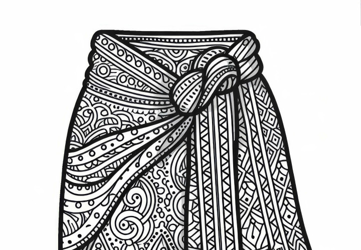 Coloriage de sarong gratuit pour vêtements