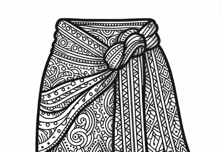 Free Coloring Page for Clothing Sarong