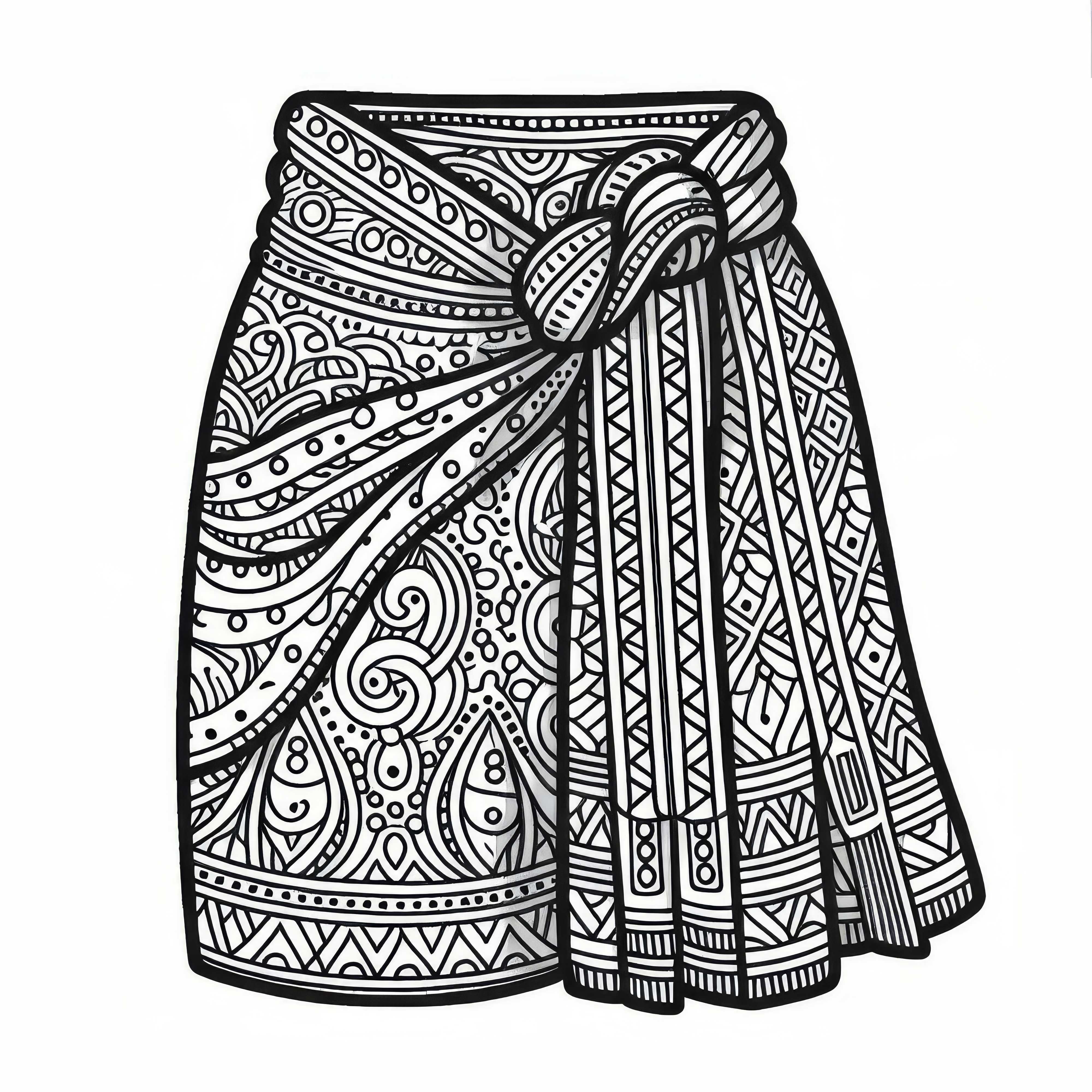 Coloriage de sarong pour vêtements gratuit Dessin à colorier de sarong gratuit pour vêtements